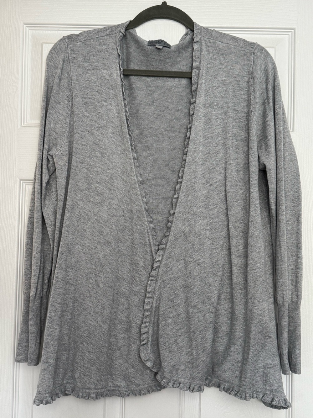 Lightweight Gray Open-Front Women's Sweater Cardigan